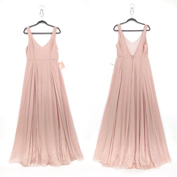 Show Me Your MuMu Women XL Jenn Dress Dusty Blush Pink Maxi Bridesmaid NEW FLAW - Picture 1 of 7
